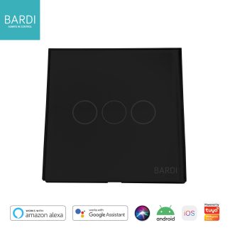 BARDI Smart Wall Switch EU 3 Gang - Black